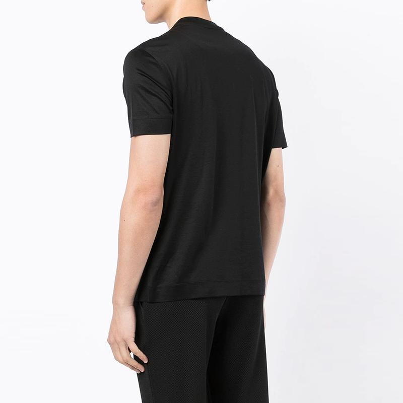 Emporio Armani FW21 Logo Print Casual Crew Neck Short Sleeve T-Shirt Men Tops Black 6K1T62-1JUVZ-0999