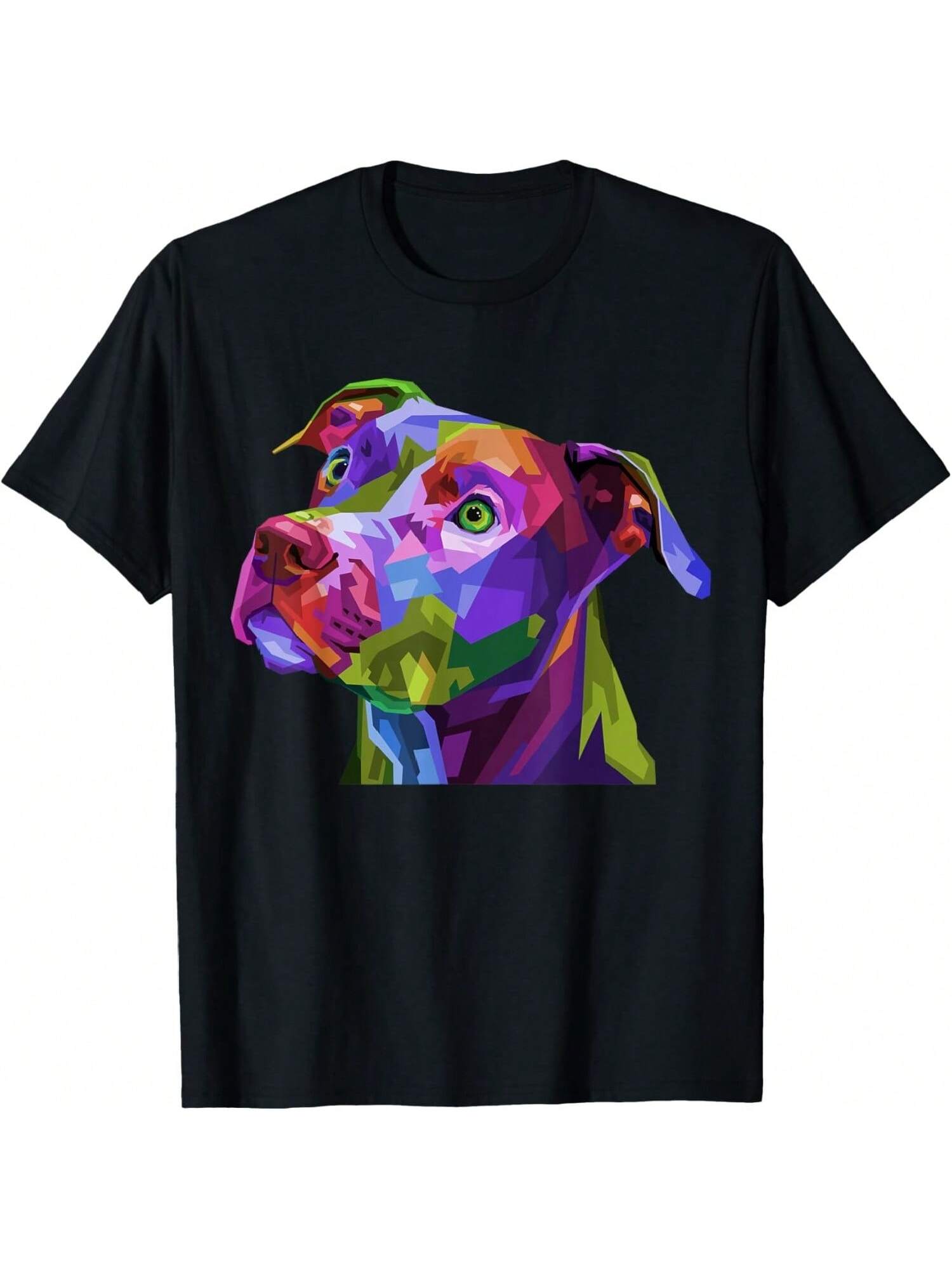 American Pitbull Terrier Pop Art Portrait For Dog Owners T-Shirt S