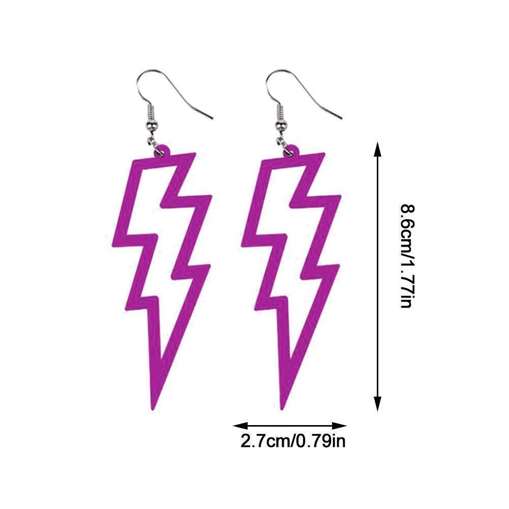 NEON Flash Earrings Funky Kitsch 80s90s Punk Rock Bolt NEW Gifts Retro N4K2