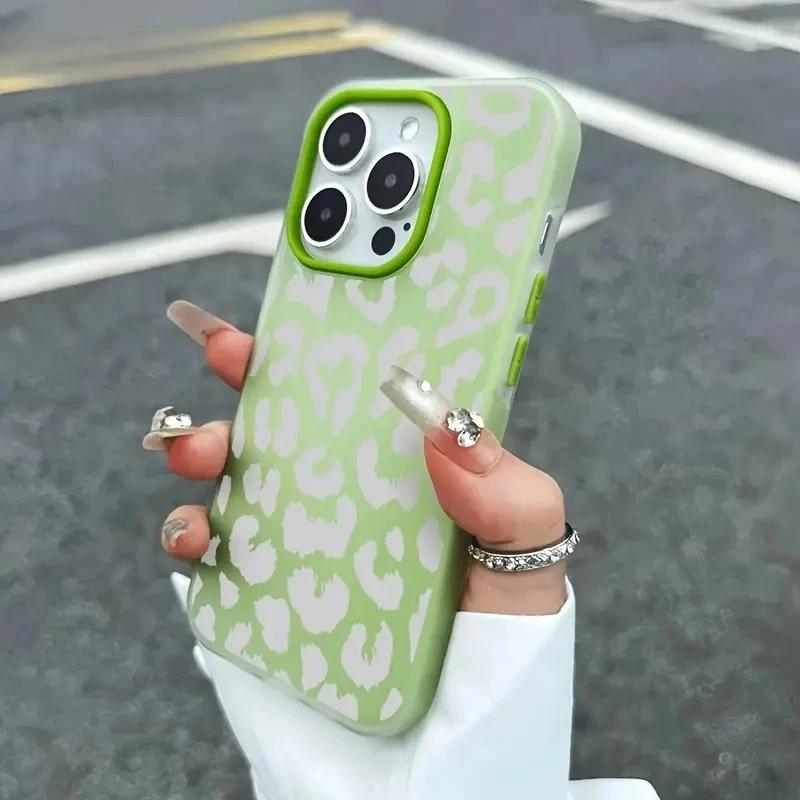 

Gray Leopard Print Jelly Various Color Phone Case For iPhone 17 AIR 16 15 14 13 12 11 PRO MAX PLUS Y2K Shockproof Silicone Cover iPhone 16 Pro зелёный