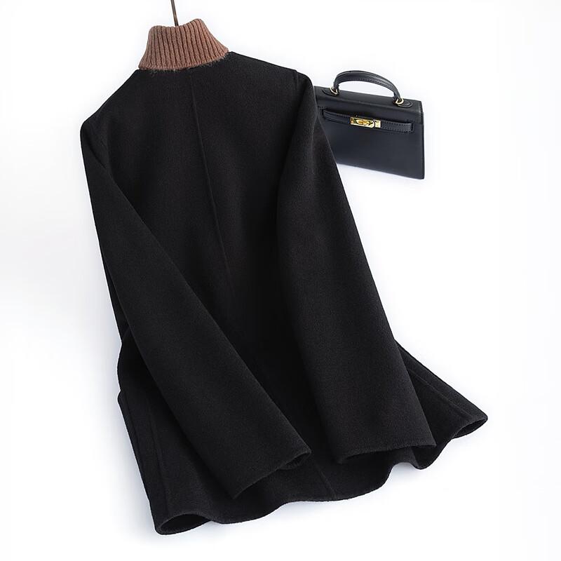 Si Baishe Women's New Chinese Style V-Neck Single-Breasted Wool Coat