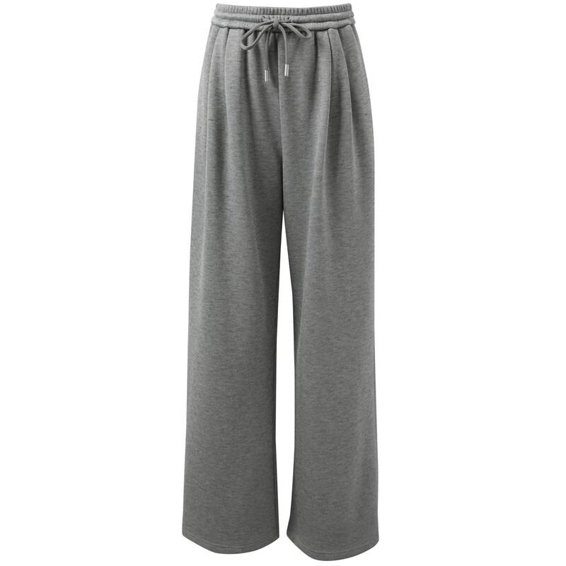 Sancai Women's Winter Fleece-lined Wide-Leg Casual Pants