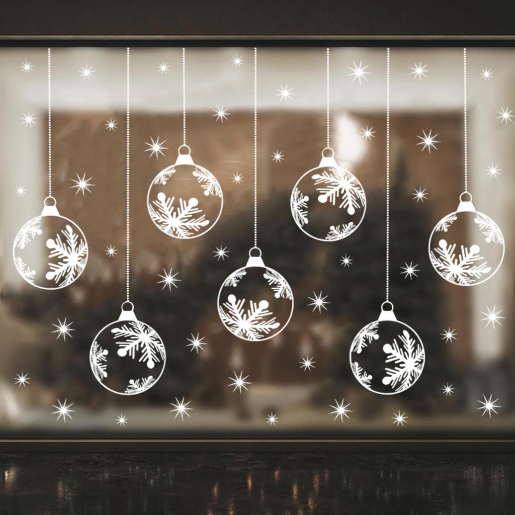 Christmas Static Cling Window Stickers for Living Room Bedroom Holiday Party Decorations