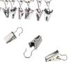 10 Pcs Heavy Duty Curtain Clips W Hook - Silver