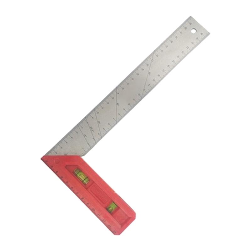 

Combination Square,StainlessSteel 45-90 Degree MarkingAngles Ruler Builtin Spirits Level StainlessSteel Framings Square 30cm