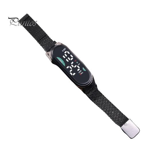 LED-Digitaluhr, wasserdicht, Magnet, Edelstahllegierung, Touchscreen, lesbares Zifferblatt, hohe Genauigkeit, langes Zifferblatt, batteriebetriebene Unisex-Sportarmbanduhr