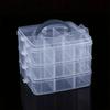 Non-Toxic 3-Tier Transparent Handle Adjustable Stackable Compartment Plastic Storage Box For Organizing Stamps Jewelry And Accessories