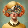 Surrealist Female Portrait Oil On Canvas Wall Art Fantastic Fantasy Fish and Girl Poster Printed Living Room Home Decor