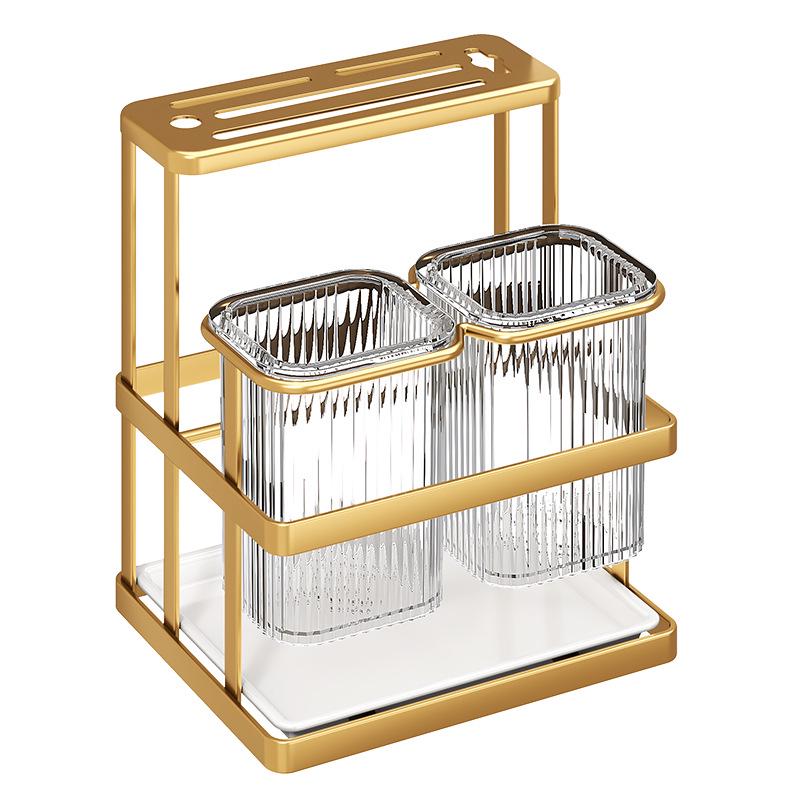 Wall-Mounted Multifunctional Kitchen Knife & Cutlery Holder with Drainer