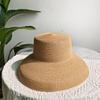 Summer Hepburn Straw Hat Retro Design Large Brim Straw Hat for Women Large Brim Orange New Solid Color Beach Vacation Large Sun
