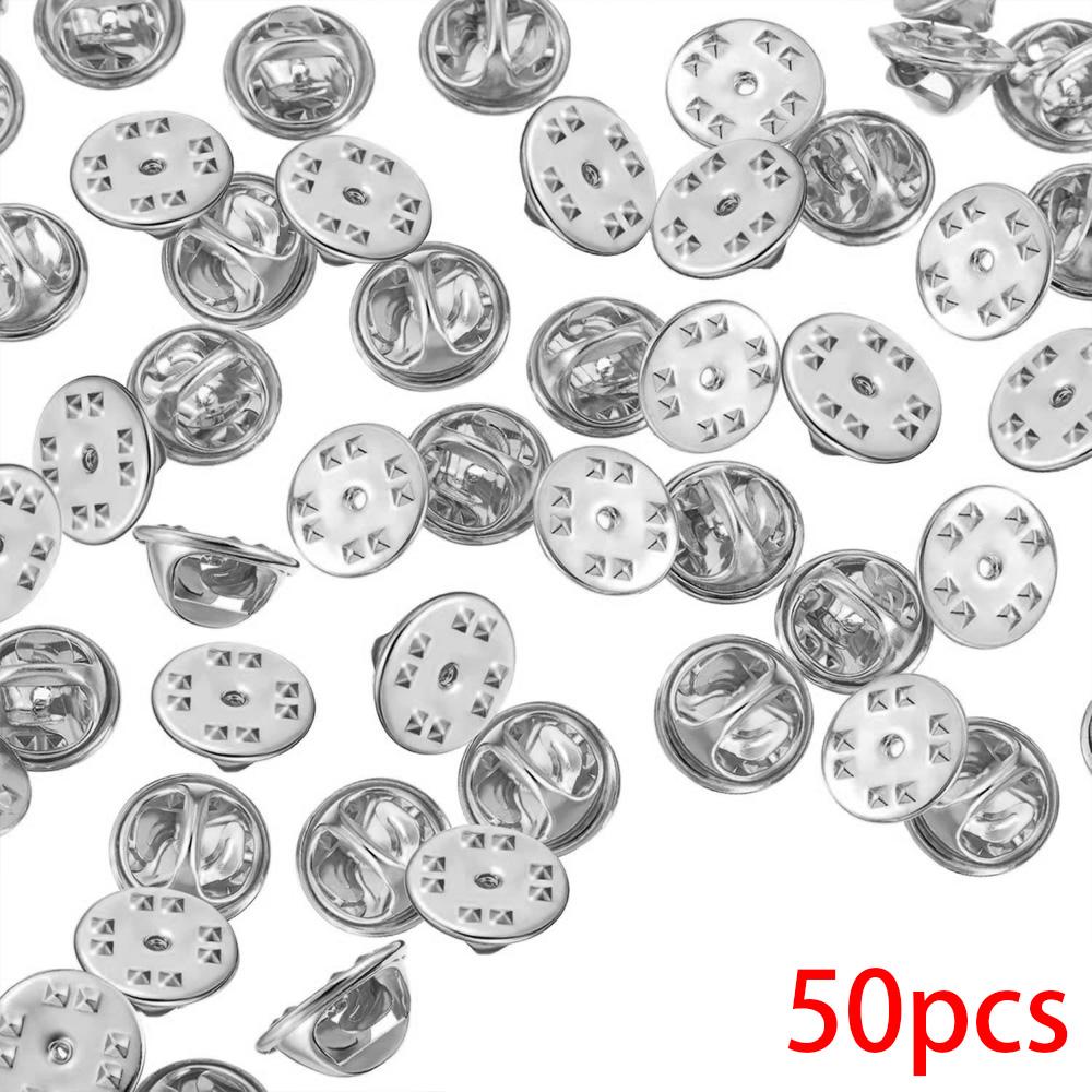 

30/50/70 шт. тримач для голки зі сплаву, застібка для нігтя, металева застібка для голки, емальована застібка для голки, аксесуари для літньої пляжної вечірки з нагоди весілля для DIY silvery 50pcs