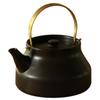 Kamoshika Douguten Ceramic Kettle, 1L, Made In Japan, Small, Direct Fire, Black, OR-60-126
