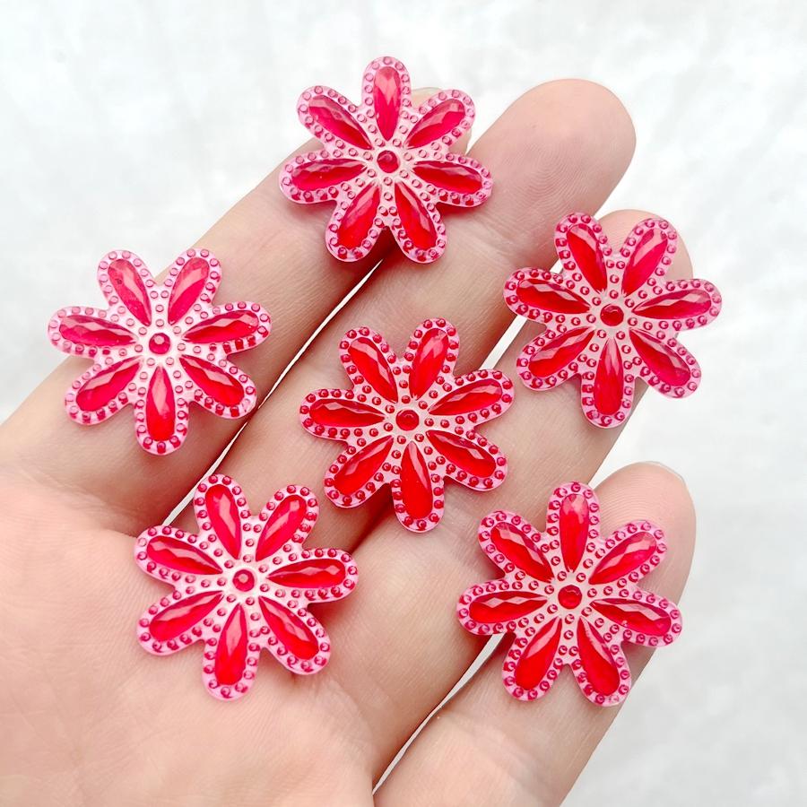 20 Pieces of 25mm Charming Flower Rhinestone Scrapbook Suitable for Jewelry Making DIY Various Handmade Decorations