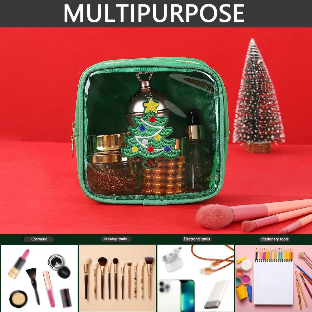 Creative Cosmetic Zipper Pouch Waterproof Make Up Organizer Christmas Clear Travel Bags  Travel