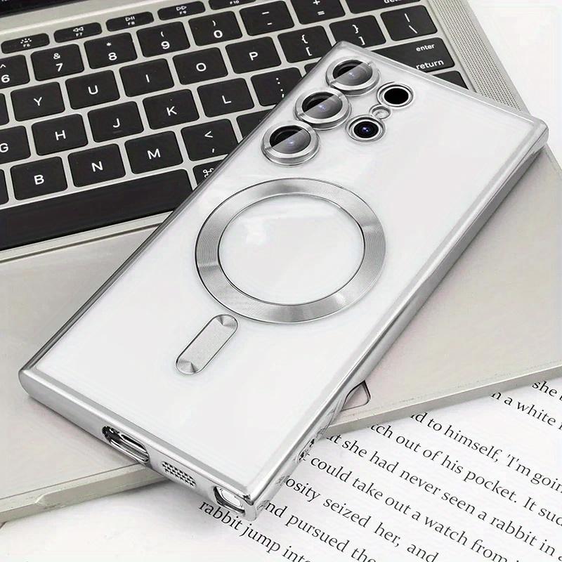 Luxury For Magsafe Magnetic Wireless Charging Case For Samsung Galaxy S25 S24 S23 S22 S21 Ultra Plus Clear Silicone Shockproof Cover
