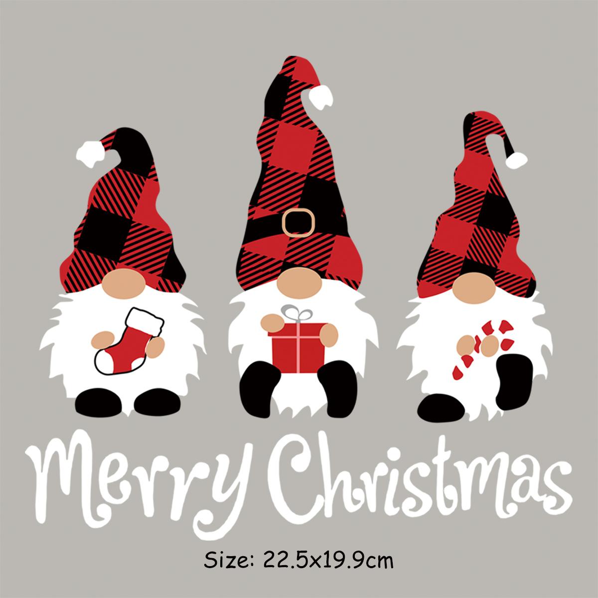 

Простые рождественские гномы Термонаклейки Буквы Термоклей DIY Термопресс Виниловые моющиеся толстовки Топы Термонаклейки