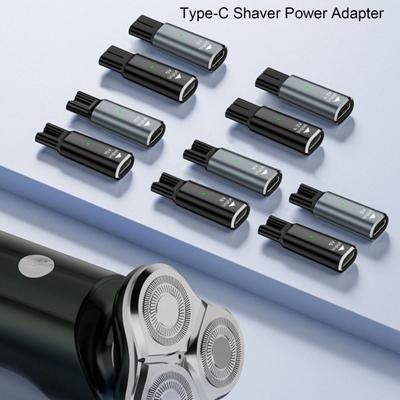 Type-C Shaver Power Adapter for Philips 4.3V/5V/8V/15V Aluminum Alloy Electric Shaver Charging Convertor Connector with LED Indicator