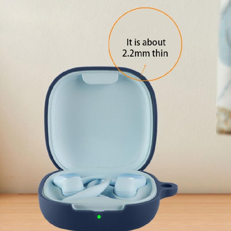 Protective Earbud Charging Case Cover for Air 2 with Flexible Silicone Construction, Toolless Installation, Lid Access, and Carabiner
