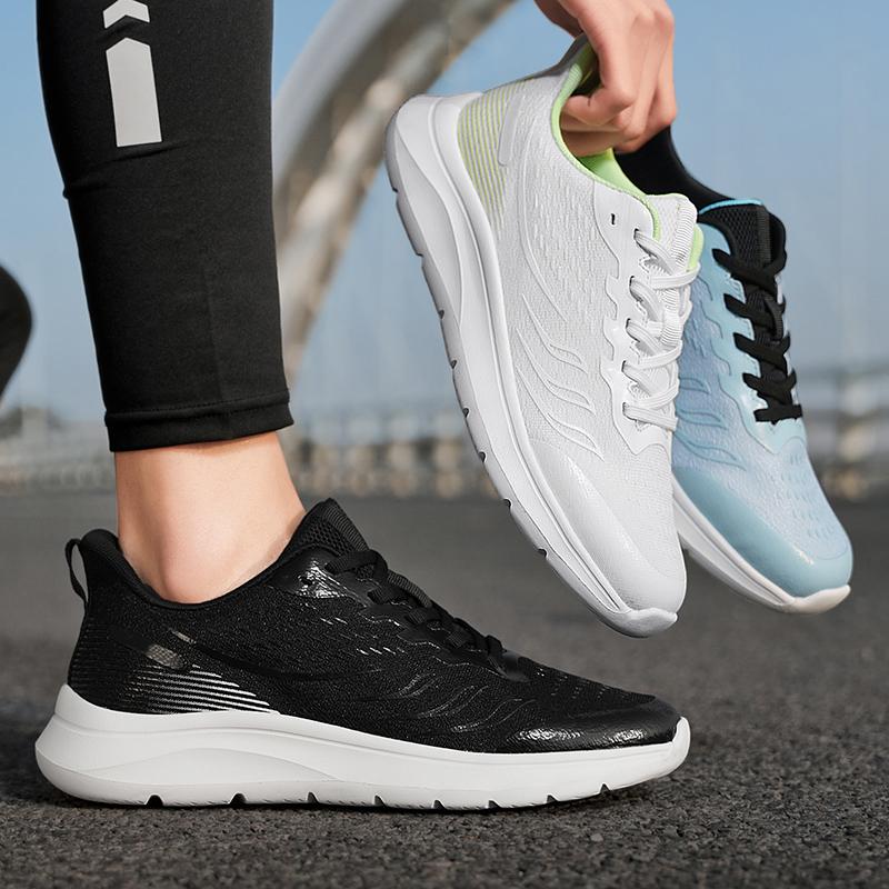 Men’s Black Sports Shoes White Running Sneakers Summer Breathable Shoes Students Over Sized Jogging Shoes Light Weight