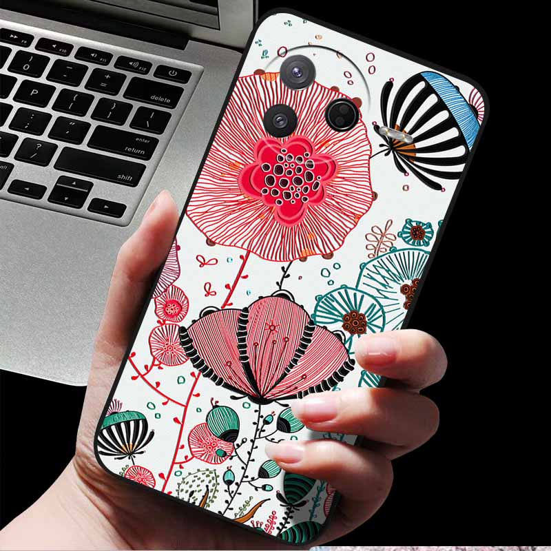 For Xiaomi Poco F7 Pro/ Poco F7 Ultra 5G 3D Relief Flower Emboss Soft Silicone Back Cover Case for Poco F7 Pro Ultra Relief Case