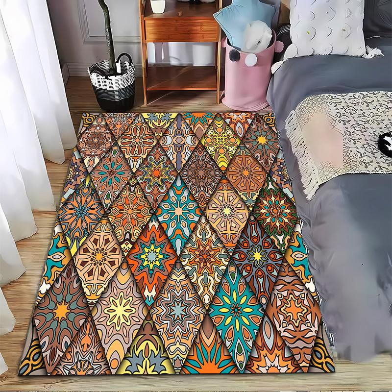 

Colorful geometric carpet, adds warmth to home decor Suitable for use as an anti-slip game mat for living room and bedroom sofas 40x60cm( 15x23in )