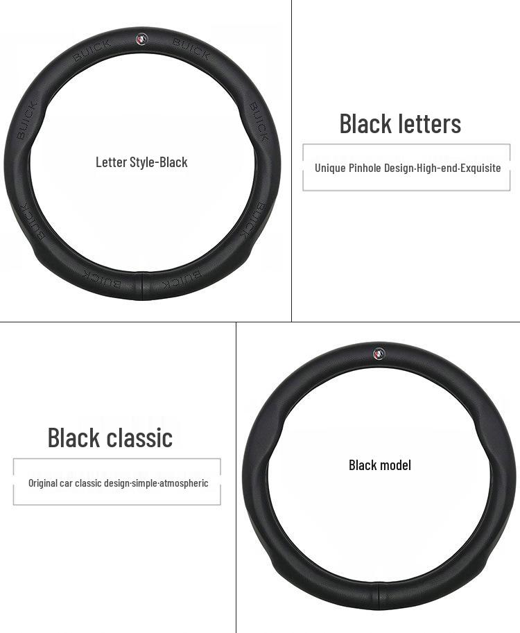 Leather Steering Wheel Cover for Buick: Compatible with Excelle, Regal, Encore, LaCrosse, Verano, GL8