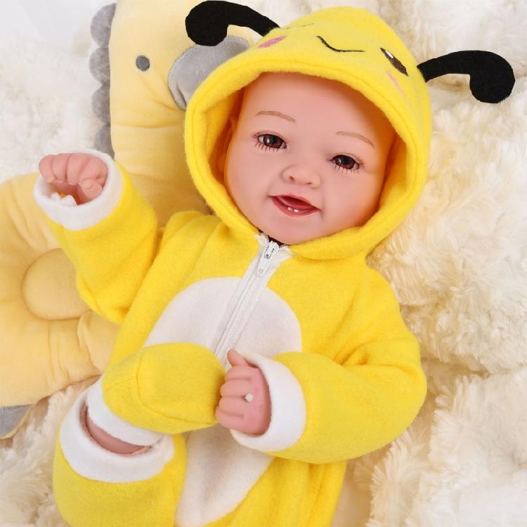 Reizende Puppenkleidung mit Tiermotiv für 43 cm Reborn-Puppen, Outfit-Set, weiches Polyesterkostüm für Kinder, Spielzeug zum Rollenspiel