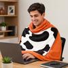 Flannel Cow Print Blanket, Soft Warm Fuzzy Fleece Throw Blanket, Cozy Plush Blanket for Couch Bed Travel