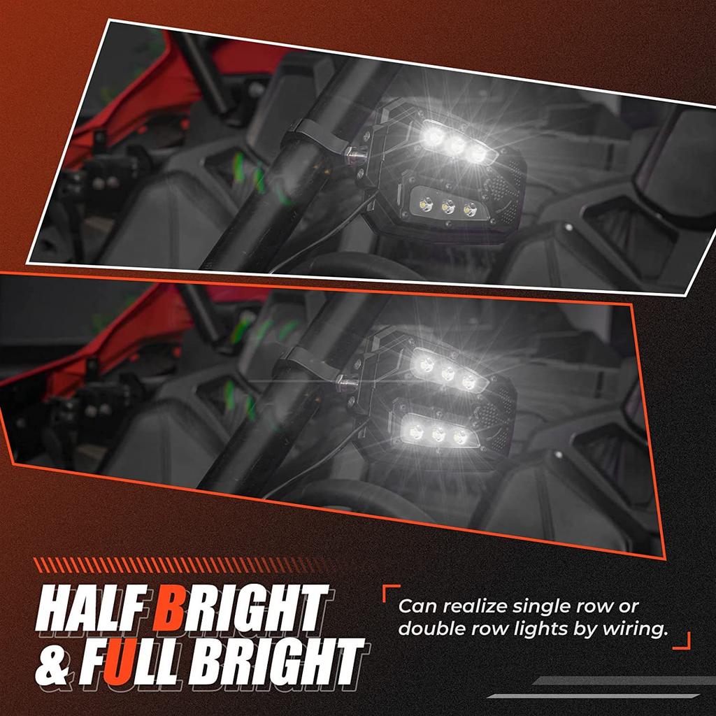 High Quality Rearview Mirror Side View Mirrors Backup Mirrors Adjustable Side Mirror Lights Rearview Mirror For  Can AM Maverick X3