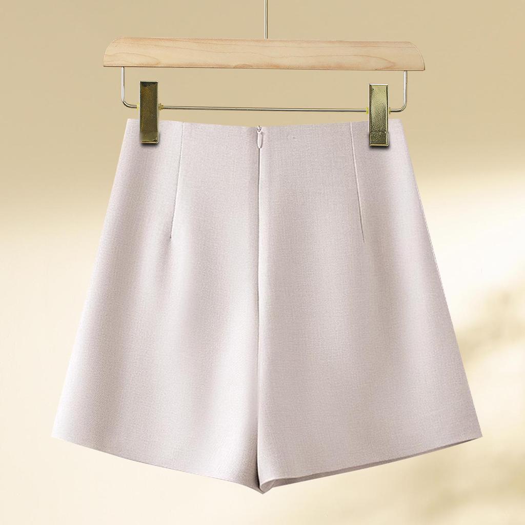 Spring 2025 Women's High-Waisted Slimming A-Line Wide-Leg Casual Suit Shorts