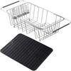 Stainless Steel Dish Drying Rack Expandable Fruit  Vegetable Drain Rack Over Sink Dish Drainer Rack In Sink