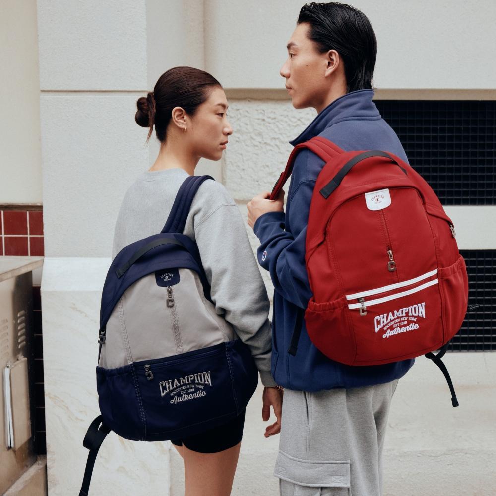 Champion Lighten Zips Backpack SS26 Unisex Backpack Black Aurora-Red Dark-Denim U6AACPU01