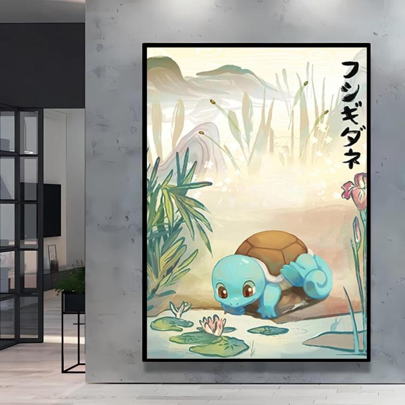 Canvas Artwork Painting Pokemon Pikachu Picture Home Decor Classic Character Images Spray Painting Home Decor Holiday Gift