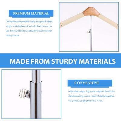 Clothes Display Rack for Retail T Shirt Stand Heavy Duty Stainless Steel Construction with Base for Shirts Coats and Jackets