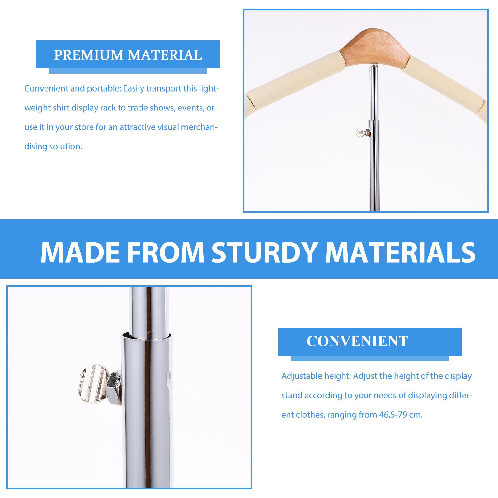 Clothes Display Rack for Retail T Shirt Stand Heavy Duty Stainless Steel Construction with Base for Shirts Coats and Jackets 79X39X175CM 7130₽