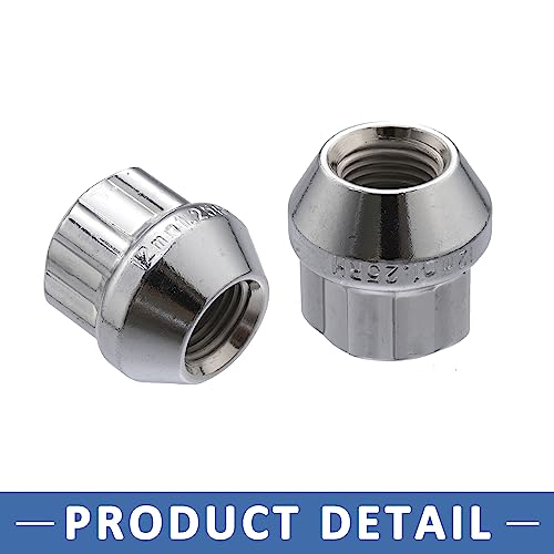 A ABSOPRO Wheel Lock Nuts Wheel Lock Lug Nuts Automotive Locking Nut Set M12x1.25 for Chevrolet, Trac Ker 1998-2004 Steel Silver Tone