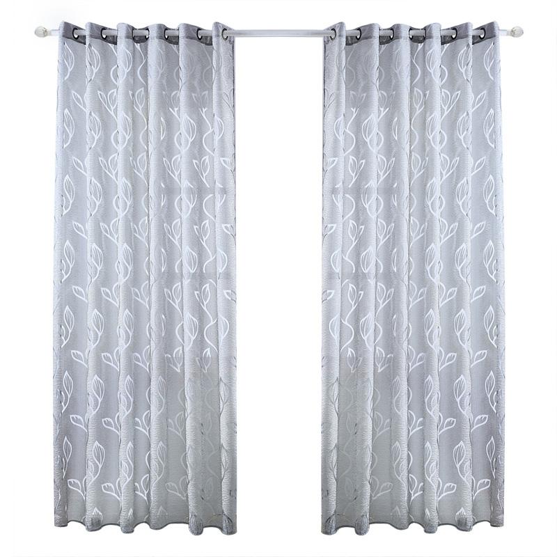 

Шторы с полым узором из веток и листьев, полупрозрачные шторы на кулиске 100*200cm