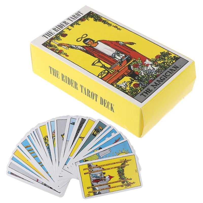 Baralho de Cartas de Tarô Rider Waite Rosa Conjunto para Iniciantes Baralho de Adivinhação Profecia Festa em Família Jogo de Tabuleiro Carta do Destino Jogo de Adivinhação