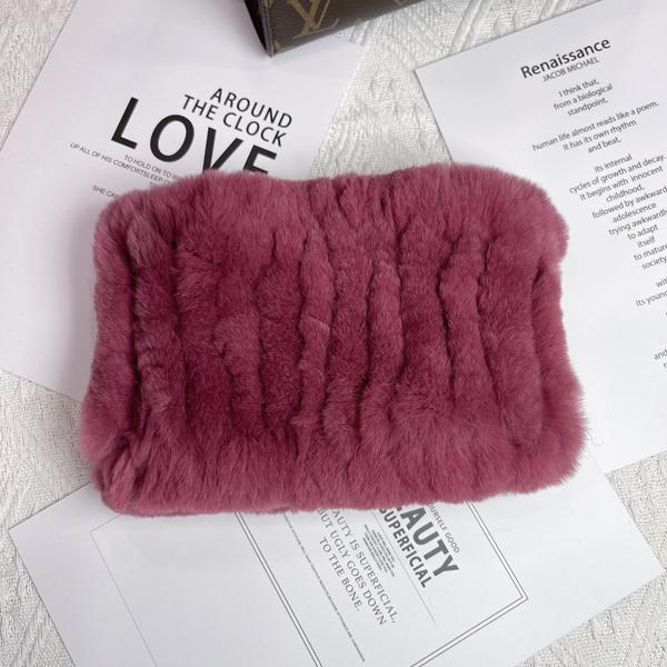Women Handmade Stretch Real Rabbit Fur Scarf Knit Genuine Rex Rabbit Fur Headbands Girls Natural Rabbit Fur Ring Scarves