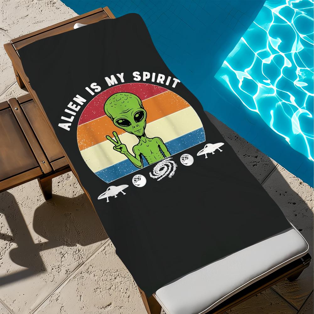 UFO Handtuch Strand Schnelltrocknend Weich Poolhandtücher Geschenk für Reise Fitnessstudio Dusche Camping Sport