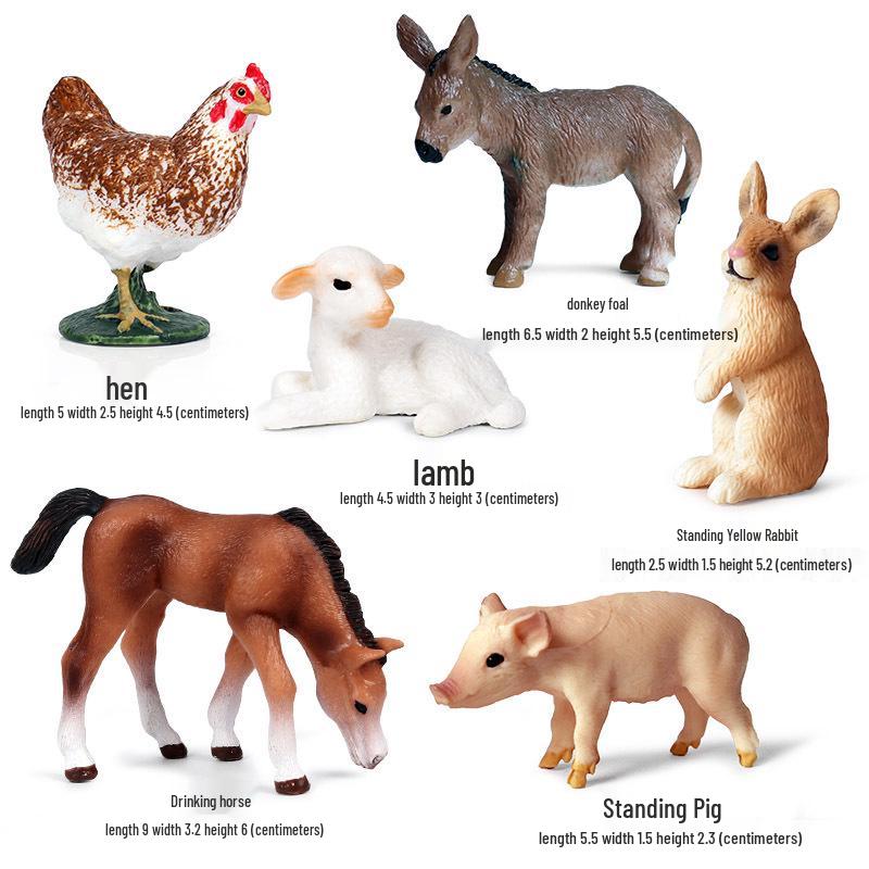 Wildlife Simulation Model: Tiger, Lion, Panda, Elephant, Rhinoceros, Kangaroo, Leopard, Horse, Sheep Toy Set