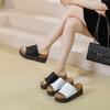 Solid Color Simple Thick-bottomed Cool Slippers Women's Casual Summer 2025 New Open-toed Slippers Tide