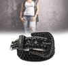 Exaggerated Rhinestone Waist Belts for Adult Pin Buckle Belt for Jeans Waistband