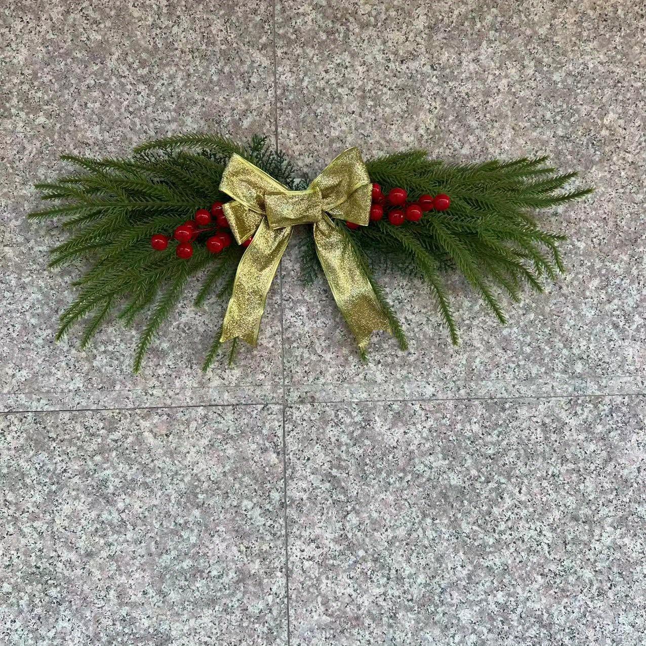 1 шт. Имитация зеленого растения Рождественская сосна Нокфорд Иголки мягкий клей Ротанговая гирлянда украшение