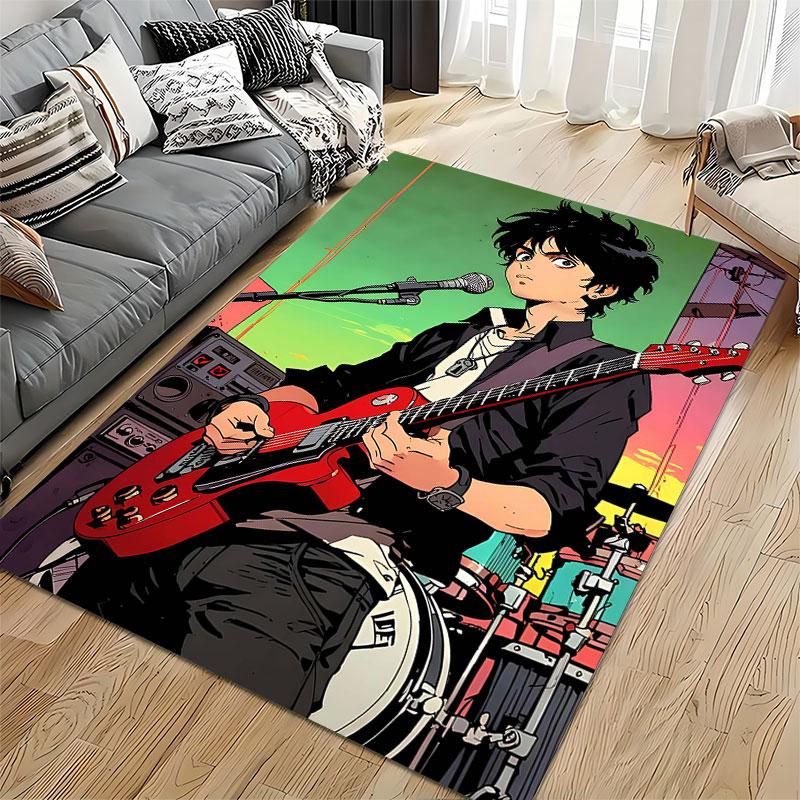 Rock Musician Anime Art Carpet suitable as a non-slip mat for the living room or bedroom sofa