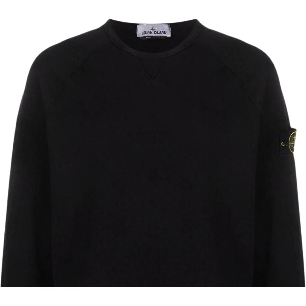 STONE ISLAND Ss22 Logo Pullover Long Sleeve Sweatshirt Men Sweatshirt Black 761566360-V0029