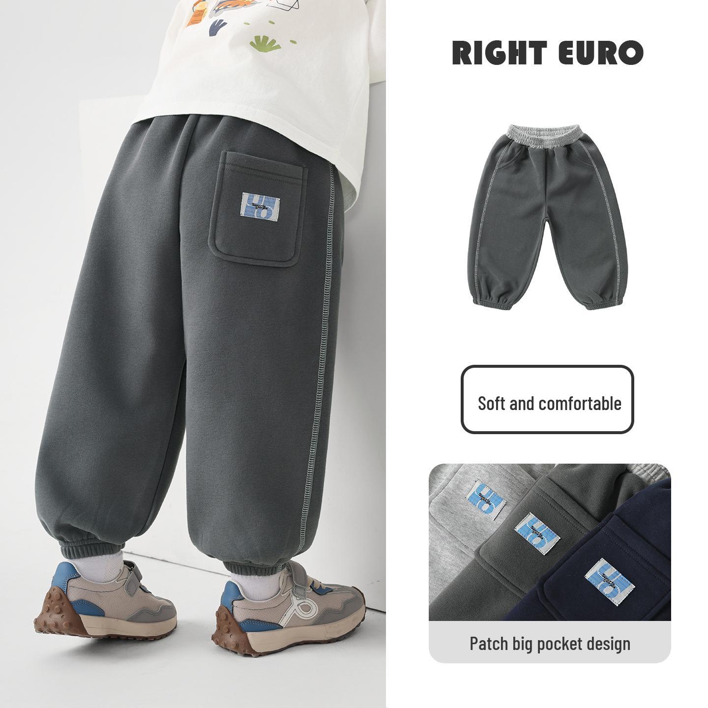

2026 European Boys Trendy Toddler Sports Pants - Spring/Autumn Style Children s Wear 90 cm