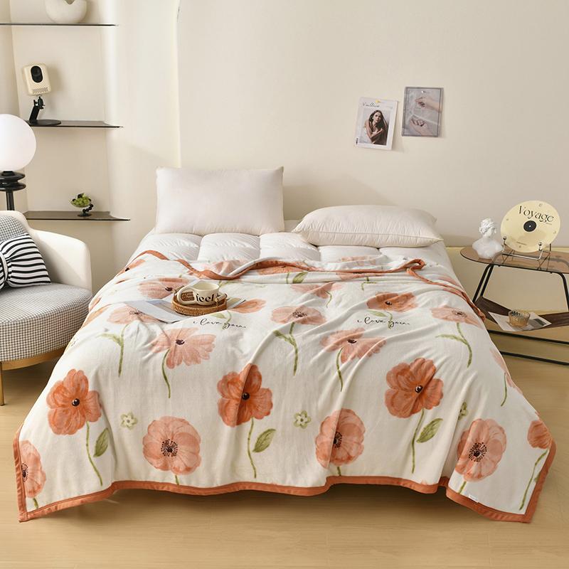 Vintage Floral Plant Pattern Throw Blanket Luxury Bed Blankets Cozy Plush Warm Home Decor Sofa Couch Chair Flannel Blanket