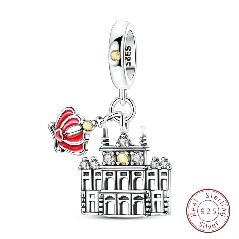 Original 925 Silver Travel Charm New York Rome Vienna Pendant Landmark Building Pendant Fit Bracelet Fine DIY Jewelry