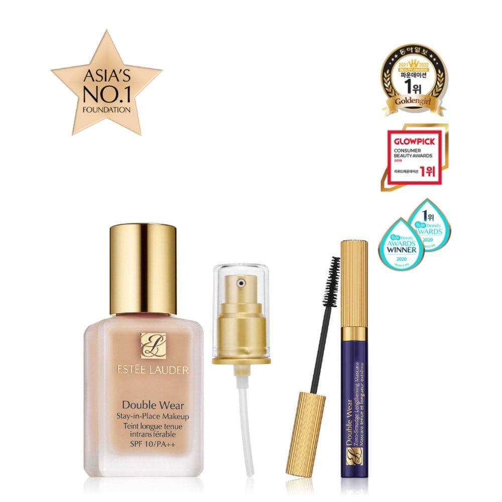 

[Estee Lauder] Набор тональных средств Double Wear Foundation 30 мл (+Тушь Double Wear, оригинальный подарок) 1W0 Warm Porcelain